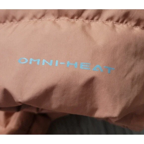 Columbia Women's Puffer Jacket in Peach with Faux Fur Hood - Picture 7 of 10